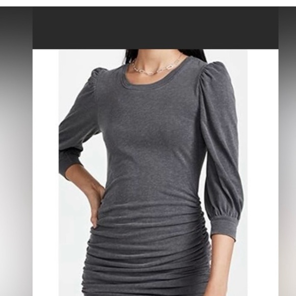 NWT Sundry Slub Mini Dress Size 1 (Small) Pigment Charcoal Gray - Picture 2 of 9